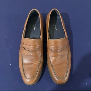 Cole Haan Men's Tan Leather Slip-Ons penny loafers size 12